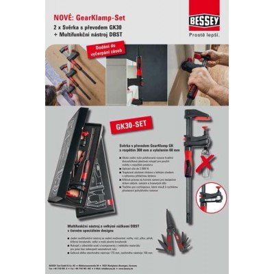 BESSEY - sada 2x GK30 GearKlamp + multifunkční nůžky