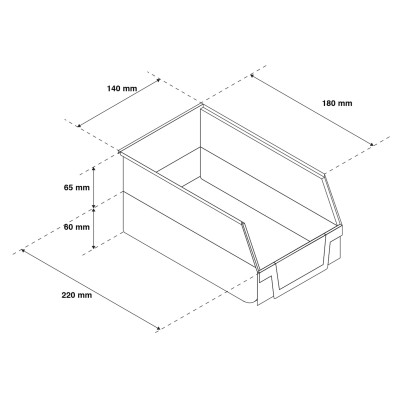 Plastový box, 220 mm