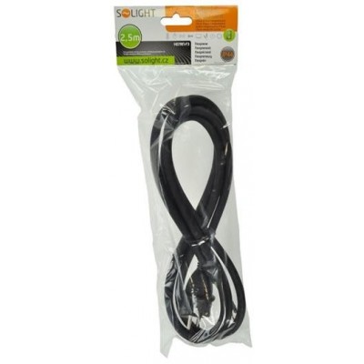 SOLIGHT - flexo šňůra/kabel 3G1,5mm2 gumová černá - 2,5m