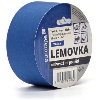 Eurotape - Lemovka textilní lepicí páska 48mm x 10m - modrá