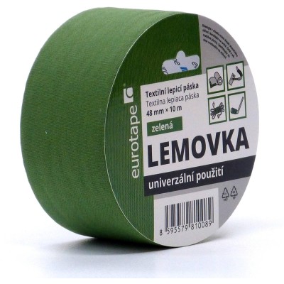 Eurotape - Lemovka textilní lepicí páska 48mm x 10m - zelená