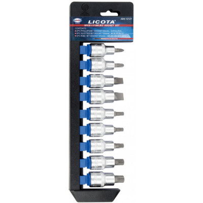 Nástrčné hlavice s bitmi 1/2", 9 ks - Liabs12121