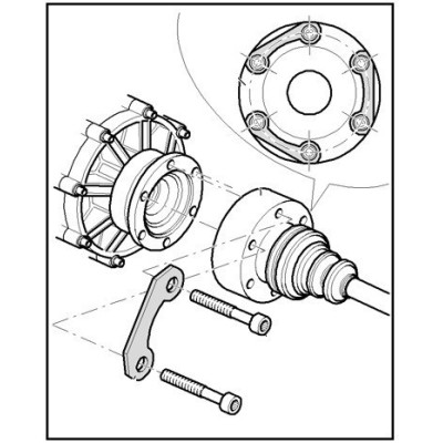 Bit M8 s délkou 80 cm na ráčnu 1/2" k servisu poloos - LIATF5211A