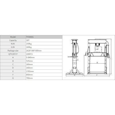 Hydraulický lis 30t - TY30001