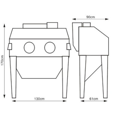 Pískovací box, 420 l - TRG4222-W