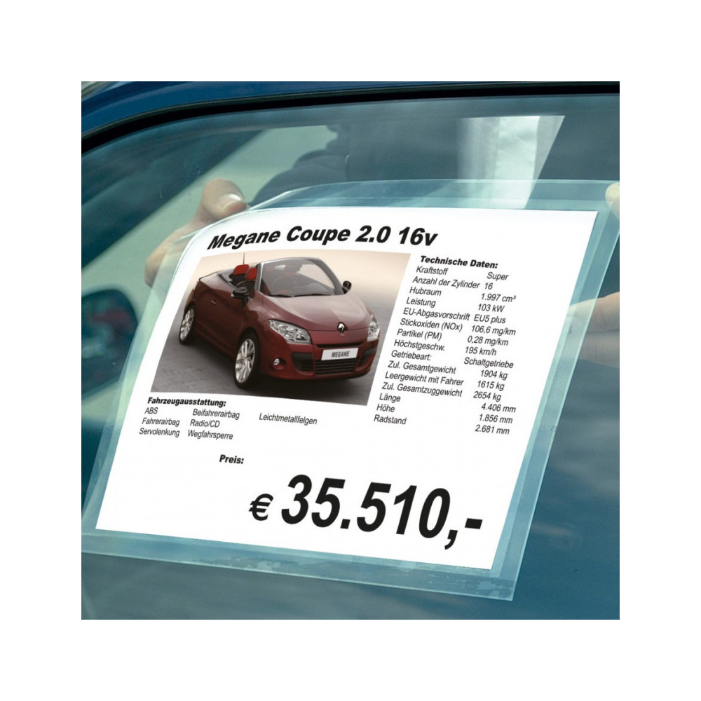 Samolepiace fólie A4, statická fólia - priehľadná - bez rámu - 744000040