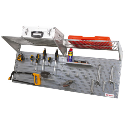 Dierovaná doska vrátane dvoch políc a príslušenstva 1200 x 380 x 16 mm - AL8030