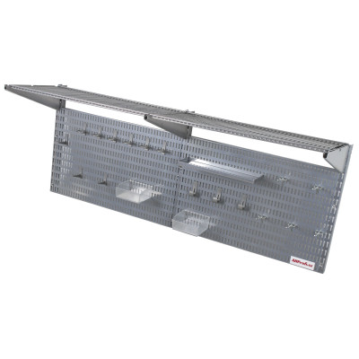Dierovaná doska vrátane dvoch políc a príslušenstva 1200 x 380 x 16 mm - AL8030