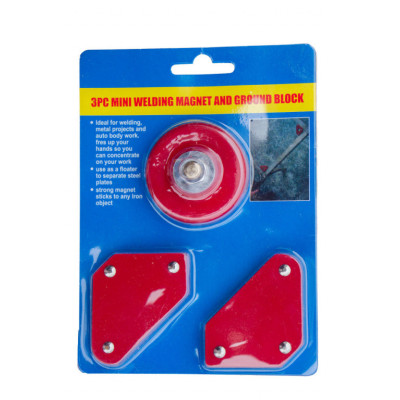 Magnetická uzemňovacia svorka a 2 ks magnetických mini uhlov - QJ6017