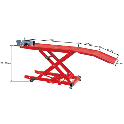 Montážny zdvihák na motocykel 360 kg,  hydraulická plošina - TRE64007