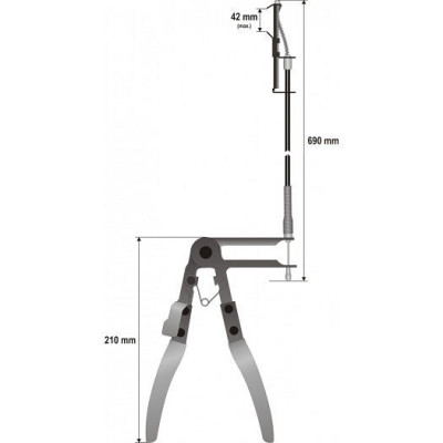Kliešte na hadicové spony, samosvorné s káblom 42 mm - AH044020