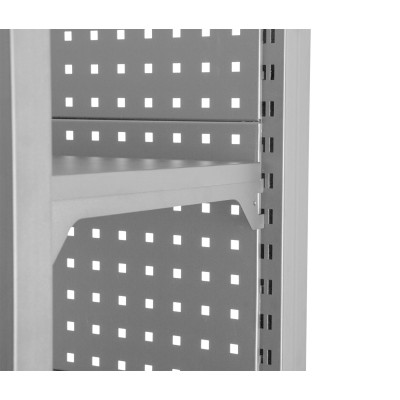 Kovový regál s dierovanou doskou, 1200 x 458 x 2000 mm - MTJA1200