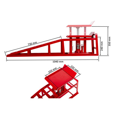 Nájazdové rampy s hydraulickým zdvihákom, pár - 2 t - AH019333