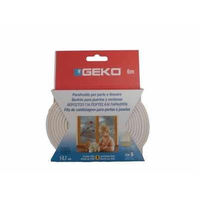 GEKO - Těsnění do oken samolepící PVC 9x3mm/ 6m - bílé