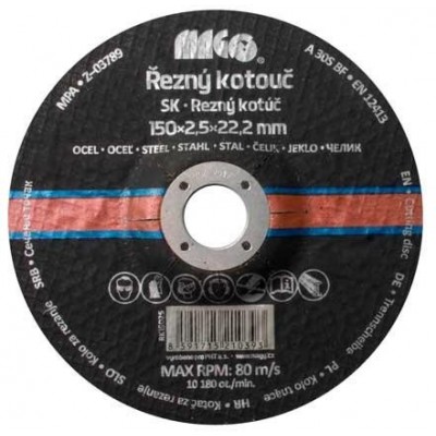 Řezný kotouč na kov 150x2,5x22,2mm