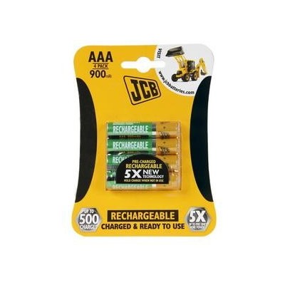 JCB - RTU NiMH AAA/R03 900mAh, přednabitá baterie - blistr 4 ks