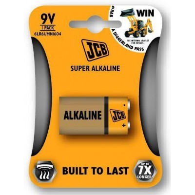 JCB - SUPER alkalická baterie 6LR61/9V - blistr 1 ks