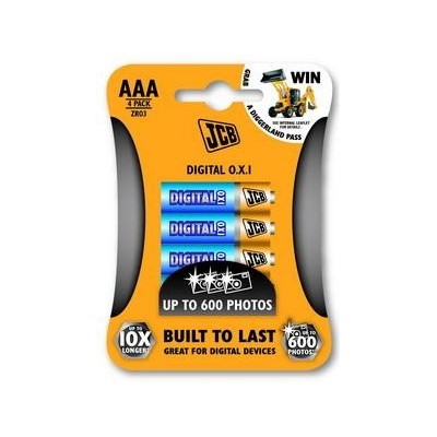 JCB - OXI DIGITAL alkalická baterie AAA/LR03 - blistr 4 ks