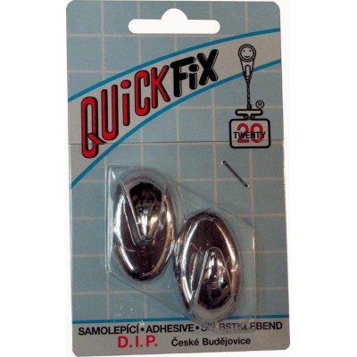 DIP - QUICKFIX háček samolepicí typ 1 - 2 ks - stříbrný