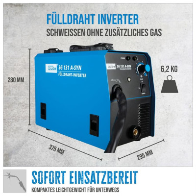 ZVÁRAČKA SG 131 A-SYN S PLNENOU DRÔTOVOU ELEKTRODOU