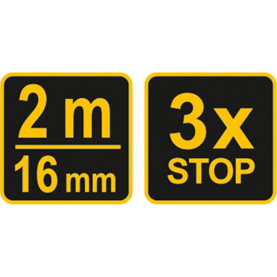 Metr svinovací 2 m x 16 mm žluto - černý