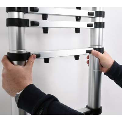 Žebřík teleskopický 13 stupňů 3,8 m, nosnost 150kg