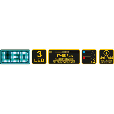 Svítilna TELESKOP s magnetem 3 LED