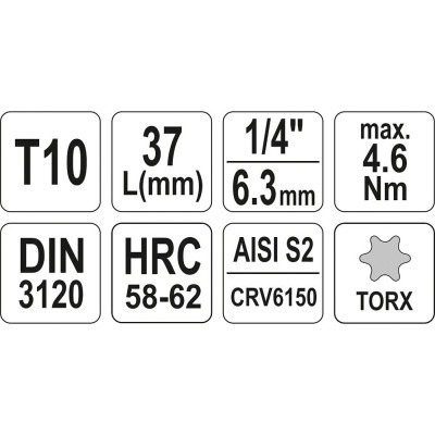 Nástavec 1/4" bit Torx T10