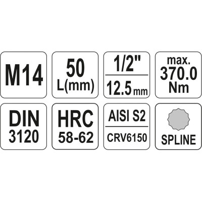 Nástavec 1/2" bit vícezubý M14 55 mm