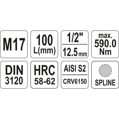 Nástavec prodloužený 1/2" bit vícezubý M17