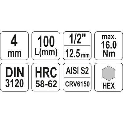 Nástavec prodloužený 1/2" bit Imbus H4