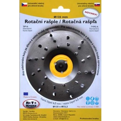 ROTO - Rotační rašple 125x22,2mm - 6,0mm - čepel extra hrubá,…