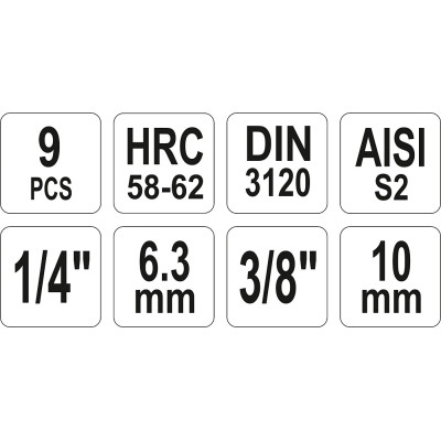 Bity sada 9 ks (CrV 6150)