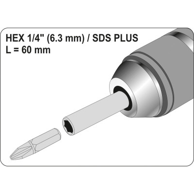 Adaptér SDS+ HEX 1/4"