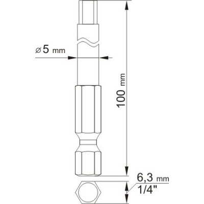 Sada bitů 1/4" 2 ks IMBUS L100 mm 3, 5 mm