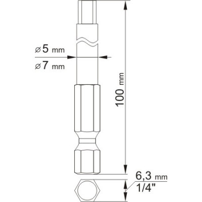 Sada bitů 1/4" 2 ks IMBUS L100 mm 4, 6 mm