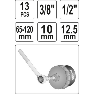 Sada klíčů miskových na olejové filtry 13 ks
