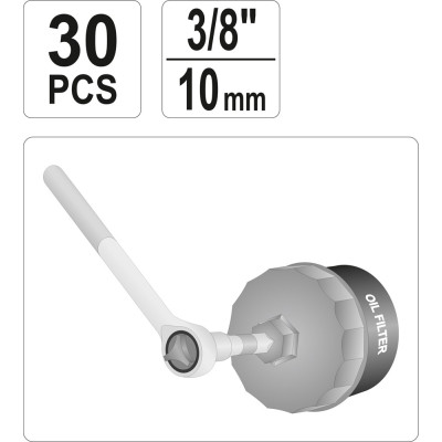 Sada klíčů miskových na olejové filtry 30 ks