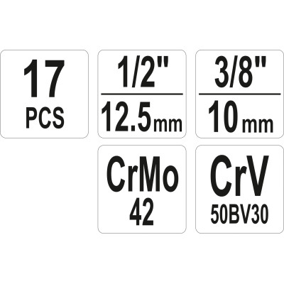 Sada vytahováků šroubů a čepů 17 ks