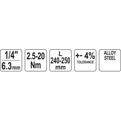 Momentový klíč 1/4" 2.5-20Nm