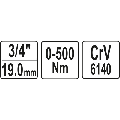 Momentový klíč 3/4" výchylný 0-500Nm