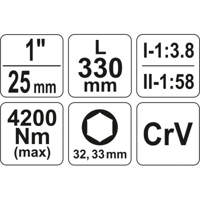 Posilovač momentu mechanický 1" 1:58 CrV