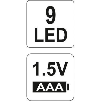 Svítilna kapesní 9 LED (ALU)