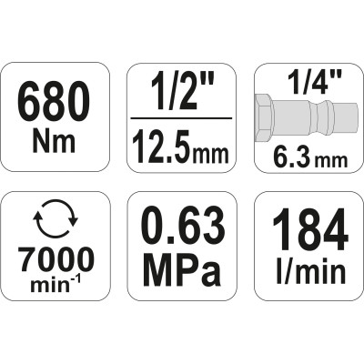 Utahovák pneumatický 1/2" 680Nm