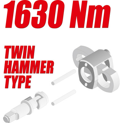 Utahovák pneumatický 3/4" 1630 Nm TWIN HAMMER