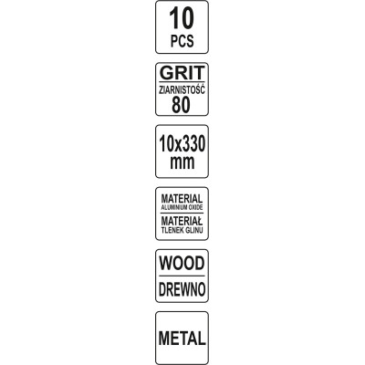 Brusný pás  P80 , 10x330mm 10ks