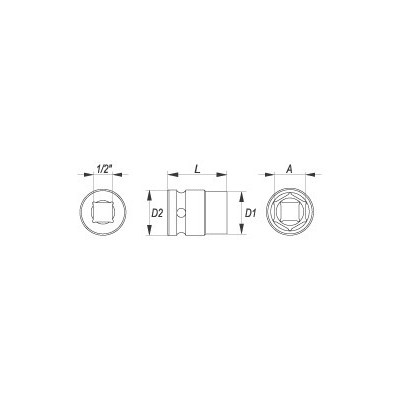 Nástavec 1/2" rázový šestihranný 13 mm CrMo