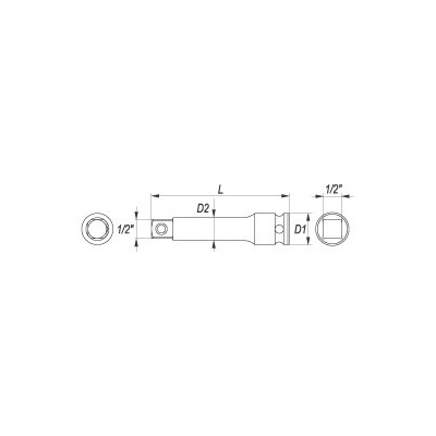 Nástavec 1/2" rázový prodlužovací 125 mm CrMo