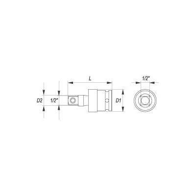 Nástavec 1/2" rázový kloubový 63 mm CrMo