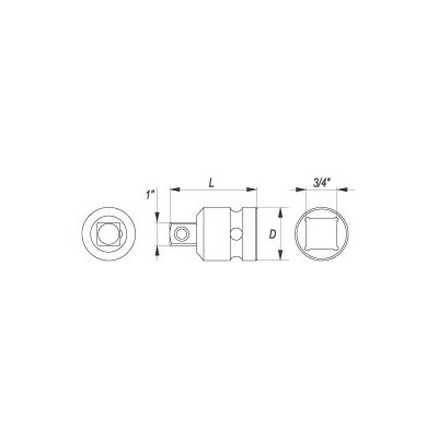 Nástavec adaptér 3/4" - 1" rázový CrMo